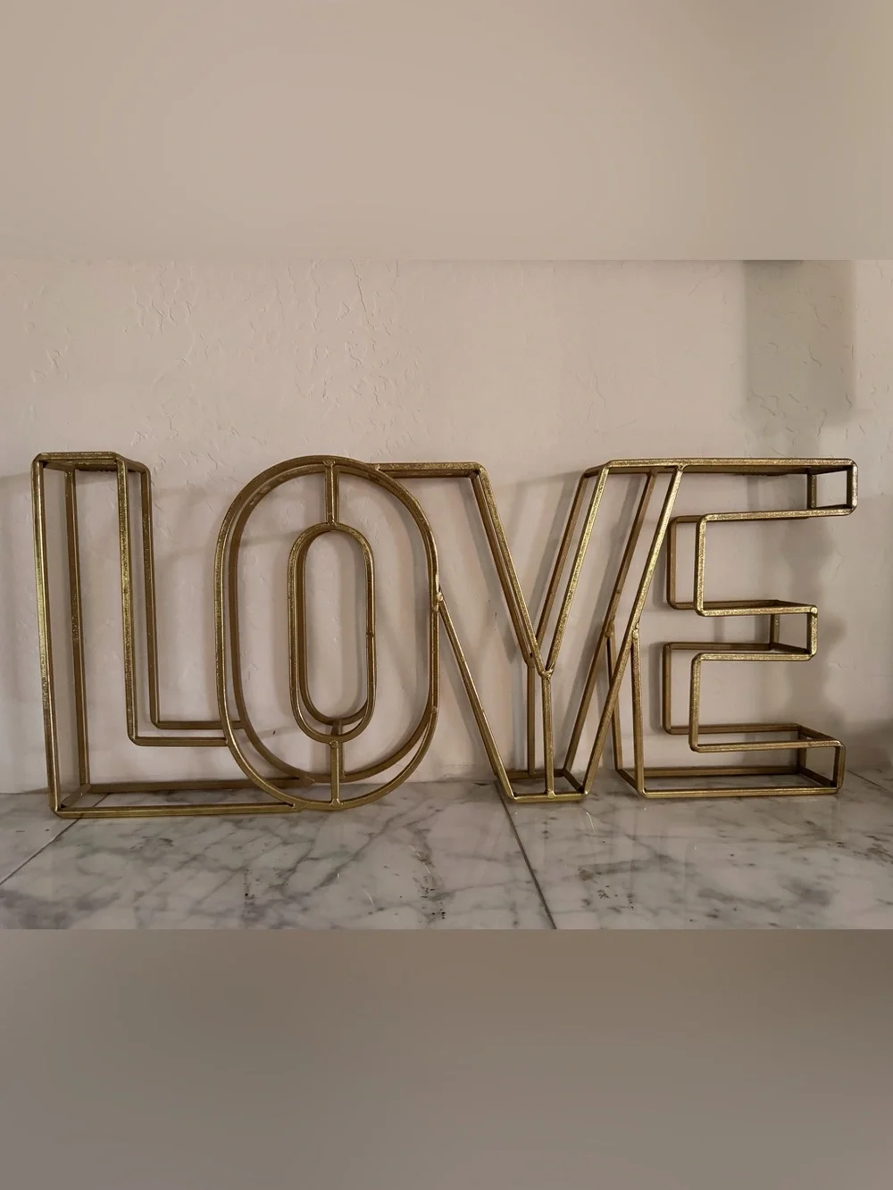 Gold Metal 'LOVE' Decorative Sign